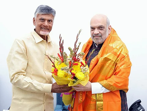கடந்த வியாழக்கிழமை அமித் ஷாவைச் சந்தித்த சந்திரபாபு நாயுடு