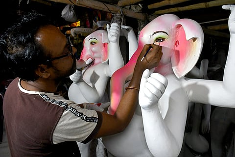 விநாயகர் சிலை தயாரிப்புப் பணி