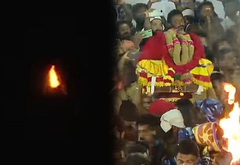 சபரிமலையில் ஏற்றப்பட்டது மகரஜோதி: லட்சக்கணக்கான பக்தர்கள் தரிசனம்