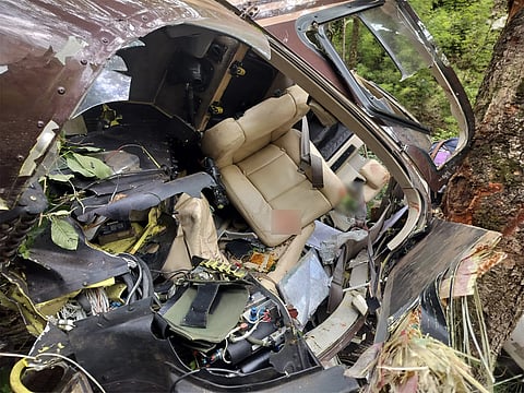 விபத்துக்குள்ளான ஹெலிகாப்டர்