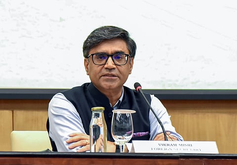 மே 10 காலை செய்தியாளர்கள் சந்திப்பில், பாகிஸ்தான் குற்றச்சாட்டை மறுத்த மத்திய வெளியுறவுச் செயலர் விக்ரம் மிஸ்ரி