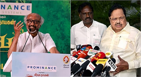 இப்போதாவது மறக்காமல் பேசினீர்களே...: ரஜினியிடம் கேலி செய்த அமைச்சர் துரைமுருகன்! | Duraimurugan