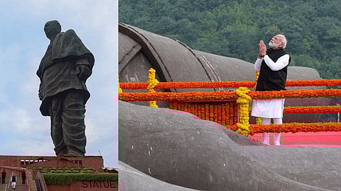 குஜராத்தில் சர்தார் வல்லபாய் படேலின் பிரமாண்ட சிலைக்கு மரியாதை செலுத்திய பிரதமர் மோடி