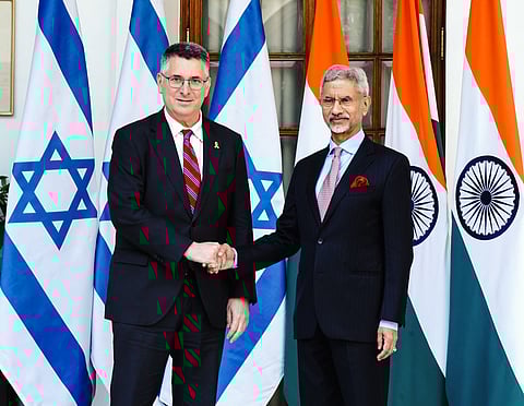 இஸ்ரேல் வெளியுறவுத்துறை அமைச்சர் கிடியோன் சாருடன் மத்திய வெளியுறவுத்துறை அமைச்சர் ஜெய்சங்கர் சந்திப்பு...