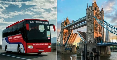 दिल्ली से लंदन के लिए बस
