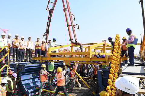 Construction of U-girders for Baradevi-Naubasta elevated section of Kanpur Metro kicks off