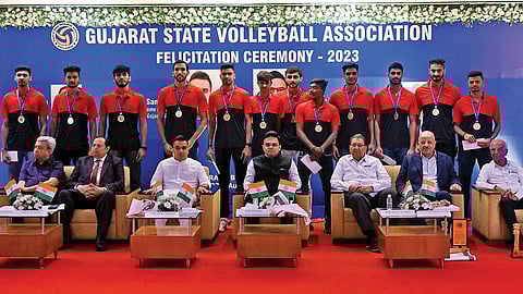 Gujarat's volleyball stars shine bright at the glorious felicitation ceremony