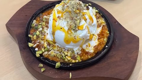 Unique winter dessert alert! Try the Gajar Halwa Sizzler at Ahmedabad's Madhvi Dairy