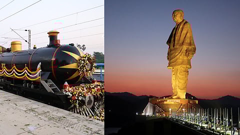Board the Ahmedabad - Ekta Nagar heritage train and head to the world's tallest statue!
