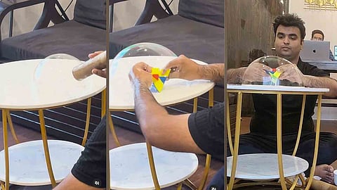 Mumbai man sets Guinness World Record for solving rotating puzzle in a soap bubble