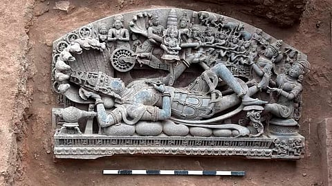 Ancient 'Sheshshayi Vishnu' sculpture unearthed in Maharashtra's Sindkhed Raja