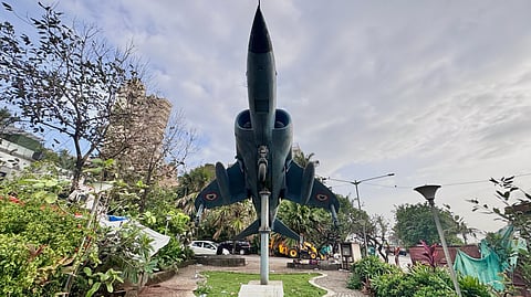 Glory to Garbage: Last of Navy's Sea Harrier Fighter Jets at Bandstand now rests amid litter