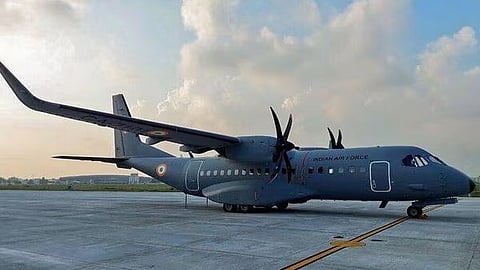 IAF C-295 makes history with its trial landing at Navi Mumbai International Airport today!