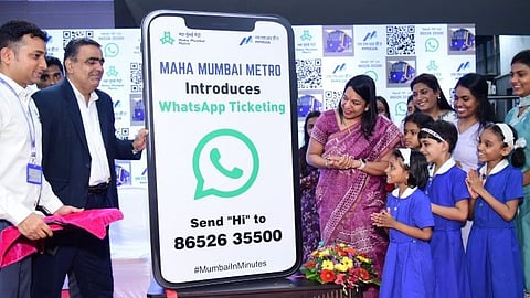 WhatsApp-based ticketing service launched for Mumbai Metro Lines 2A and 7