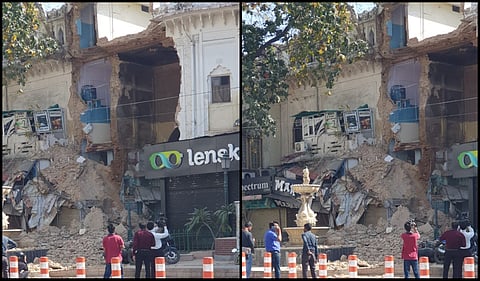Heritage building collapses in Hazratganj, no casualty reported thanks to the lockdown