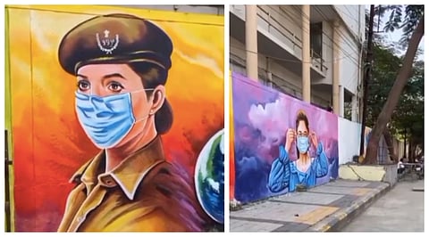 Indore walls cover in vibrant murals as a tribute to COVID-19 warriors