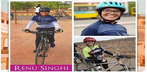 'Age no bar' says Jaipur-based Renu Singhi, who chose cycling as her career at 51!