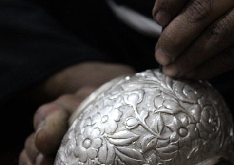 The art of naqqashi still clinks faintly in the narrow yet bustling lanes of Lucknow's Yahiyaganj