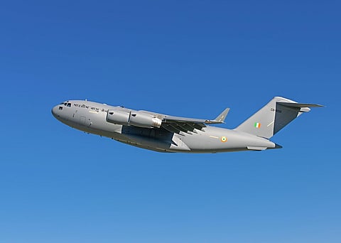 IAF's C-17 Globemaster delivers French oxygen plant to Chakeri Airport in Kanpur on Thursday