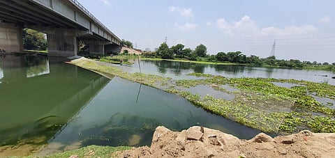Lucknow Municipal Corporation deploys a 55-feet wide net to save Gomti from invasive weeds