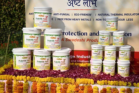 First in India, Jaipur's KVIC production cell makes 'Prakritik Paints' out of cow dung!