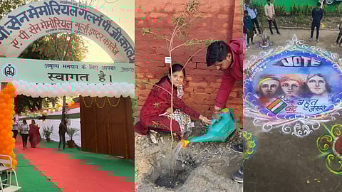 UP Phase 4 Polls - लखनऊ के चुनावी इतिहास में पहली बार बनाया गया ग्रीन बूथ, मतदाताओं ने किया पौधारोपण
