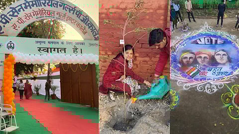 For the first time in Lucknow, voters got to use a green polling booth in UP Assembly Election 2022