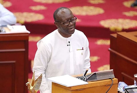 Ofori Atta addressing parliament