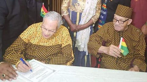 Viola Ford Fletcher, 108 and her brother Hughes Van Ellis, 102