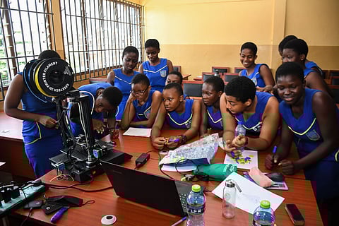 Students partaking in the training