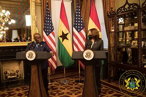 Ghana's Akufo-Addo met Vice President Kamala Harris on his trip to the US in 2021