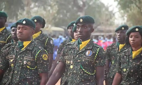 Ghana Immigration Service (GIS) officers on parade