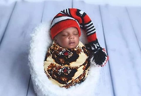 New Born Baby on Igbo traditional attire