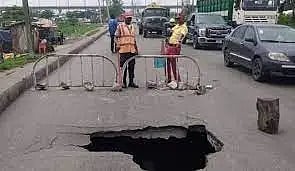 Failed bridge in Lagos