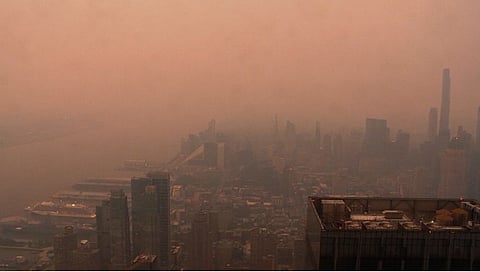 New York City reacts to smoky sky due to wildfires