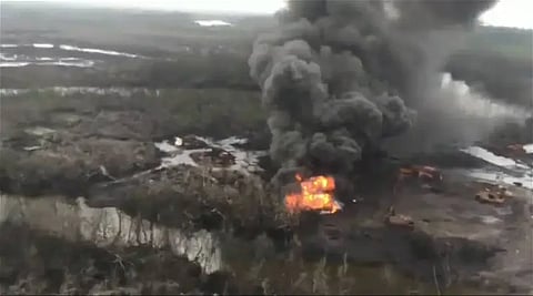 Destroyed illegal refinery