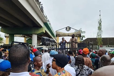 Protesting Oyo State Workers