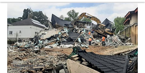 The demolished building