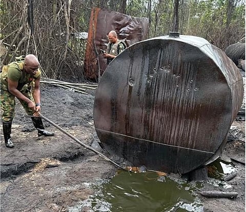 Army destroy illegal refinery in Delta