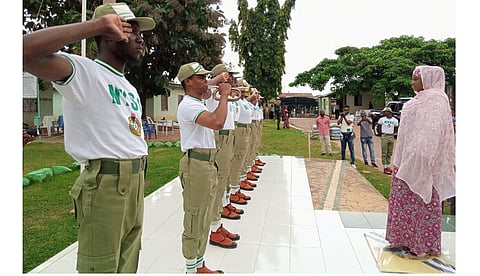 Minister of State, FCT, Dr Mariya Mahmoud at NYSC Orientation Camp, Kubwa, Abuja