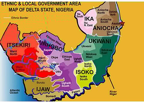 Map of Delta State