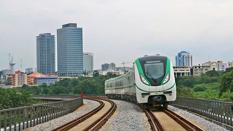 Train in transit