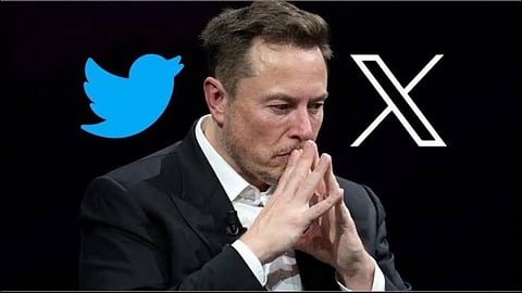 Photo of Elon Musk with X logo