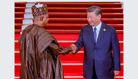 Nigeria’s Vice President, Kashim Shettima Mustapha with the Chinese President, Xi Jinping