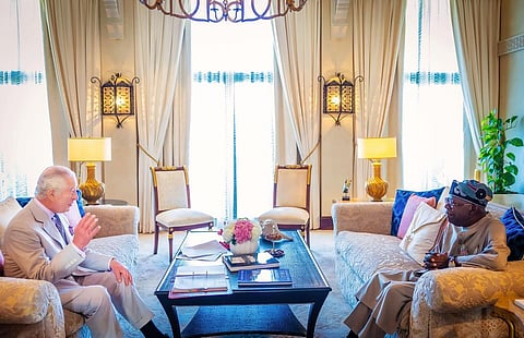 President Tinubu of Nigeria (Right) with King Charles III of England in Dubai