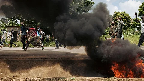 Scene after the violence erupted