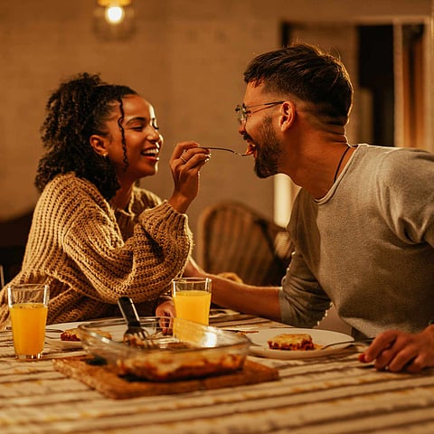 Lovers in a date