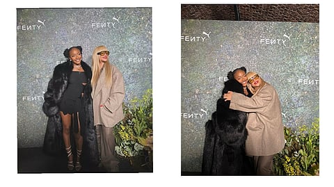 The moment Ayra Starr met her idol, Rihanna at a Fenty show in London.