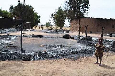 A little girl at one of the scenes of the Kawuri, Borno Boko Haram attack on Tuesday.
