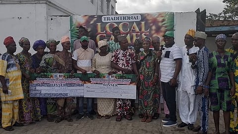 Participants and winners at the 724 System local game show